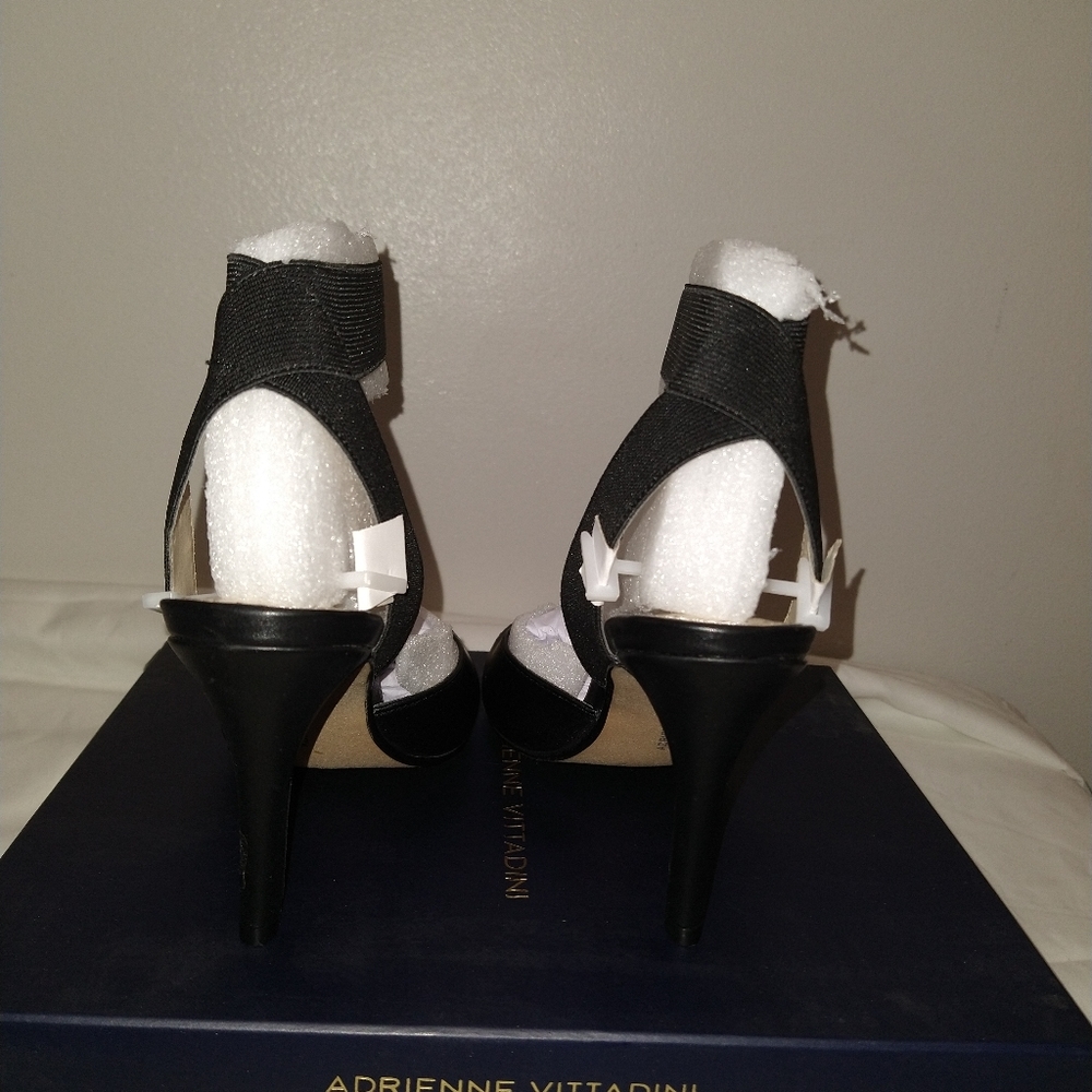 Adrienne Vittadini Guidry Leather Peep Toe Heels - Picture 9 of 15